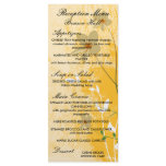 golden floral modern design wedding reception menu rack cards