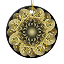 Golden Flower Christmas Tree Ornament