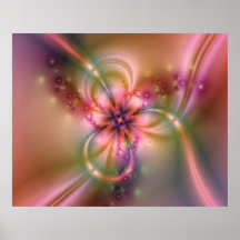 Golden Flower With Ribbons Poster