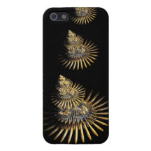 Golden Fractal Suns iPhone 5 Cases