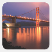 Golden Gate Bridge at Night Sticker