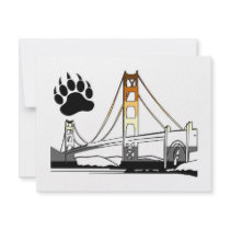 Golden Gate Bridge Bear Pride Personalized Invitation