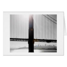 Golden Gate Bridge Greeting Card (Black & White)