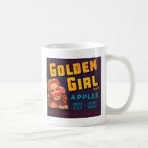 Golden Girl Brand Apples Vintage Advertisment Coffee Mugs