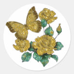 Golden Glitter Butterfly Stickers