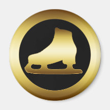 GOLDEN ICE SKATE REFRIGERATOR MAGNET