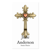 Golden Jewelled Cross D1 (2) Business Cards