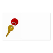 golden key with red tag business cards