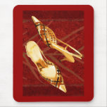 Golden Lattice Slingbacks on Royal Red Carpet Mouse Pad