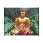 Golden meditating Buddah canvas Gallery Wrapped Canvas