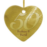 Golden Metal-Look Anniversary Ornament
