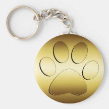 GOLDEN PAW PRINT KEY CHAIN