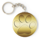 GOLDEN PAW PRINT keychains