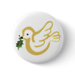 Golden peace dove button