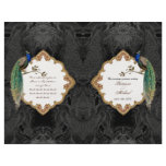 Golden Peacock & Calligraphy Swirl Wedding Program flyers
