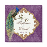 Golden Peacock & Swirls - Save the Date Magnet
