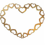 Golden Pendant Heart photo sculptures