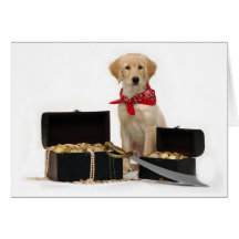 Golden Puppy Pirate Card