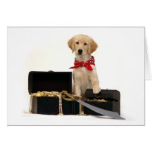 Golden Puppy Pirate Card