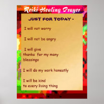 Golden REIKI HEALING PRAYER SCRIPT Posters