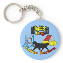 Golden Retriever Agility Dog Gifts Keychain