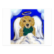 Golden Retriever Angel Postcard