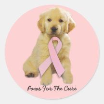 Golden Retriever Breast Cancer Sticker