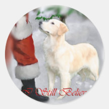 Golden Retriever Christmas Gifts Round Sticker