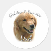 Golden Retriever Dad 2 Round Stickers