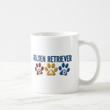 GOLDEN RETRIEVER Dad Paw Print 1 Coffee Mugs