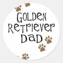 Golden Retriever Dad Round Sticker