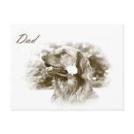 Golden Retriever Father's Day gift postcard