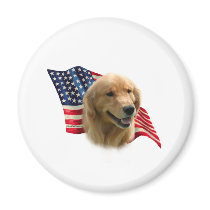 Golden Retriever Flag Magnet