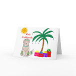 Golden Retriever Hawaiian Christmas cards