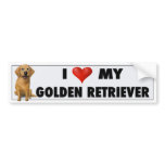 Golden Retriever Love Sticker bumper stickers