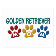 GOLDEN RETRIEVER Mum Paw Print 1 Post Card
