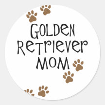 Golden Retriever Mum Round Stickers