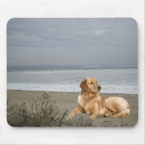 Golden Retriever On The Beach Mousepad