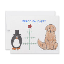 Golden Retriever Peace On Earth Custom Announcements