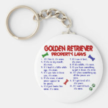 Golden Retriever Property Laws 2 Key Chains