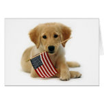 Golden Retriever Puppy and Flag Cards