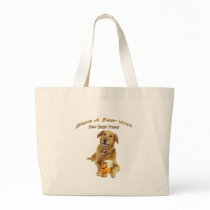 Golden Retriever Share A Beer Tote Bags