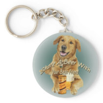 Golden Retriever Share A Beer