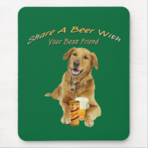 Golden Retriever Share A Beer