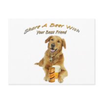 Golden Retriever Share A Beer