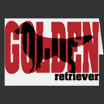 Golden Retriever Silhouette, Red and black cards