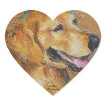 Golden Retriever Heart Stickers