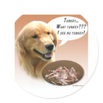Golden Retriever Turkey Round Sticker