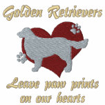 Golden Retrievers Leave Paw Prints Embroidered Hooded Sweatshirt