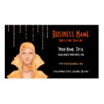 Golden Retro Woman w/Drops Business Cards business cards